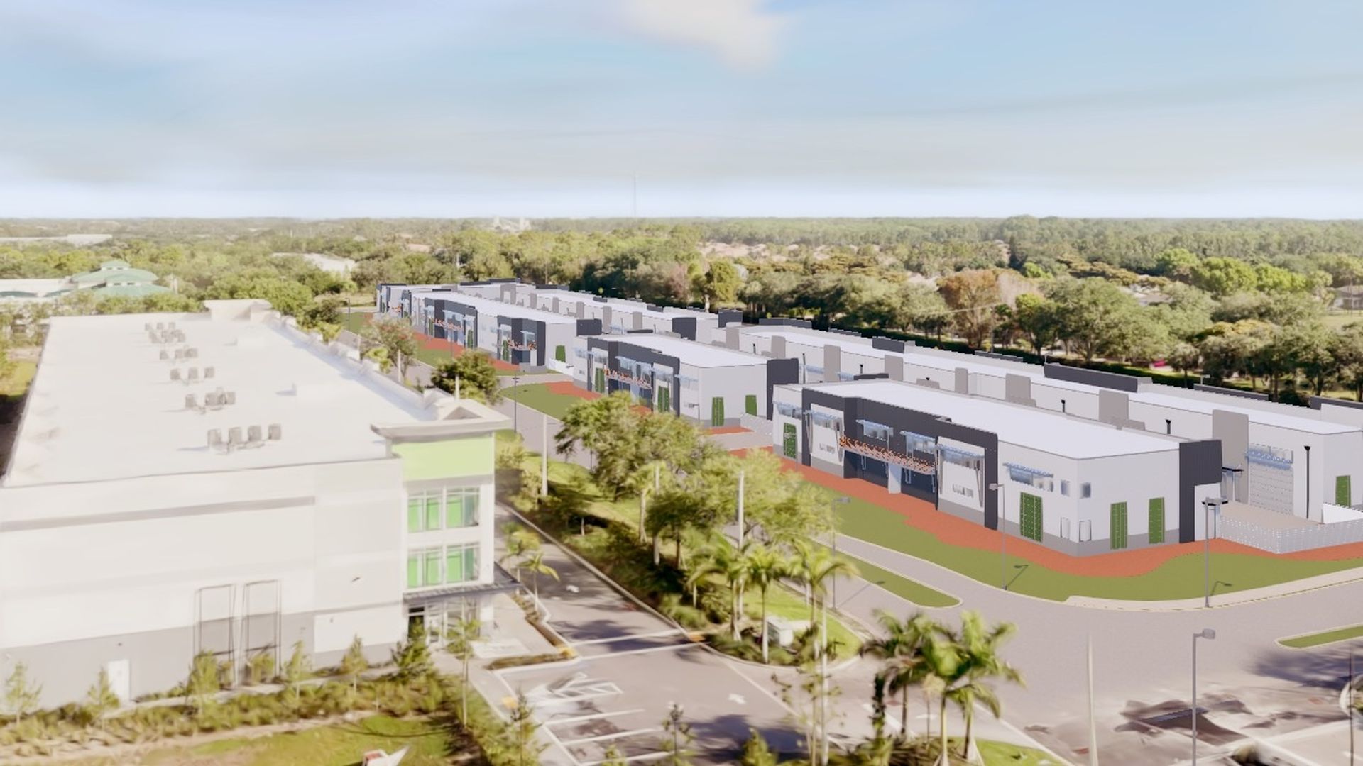 The view straight from the twin: the design model in its drone-captured site